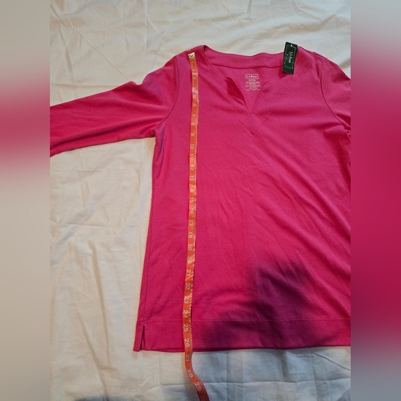 L.L Bean Pima Tops Split-Neck Tunic 3/4 Sleeve - Picture 6 of 10